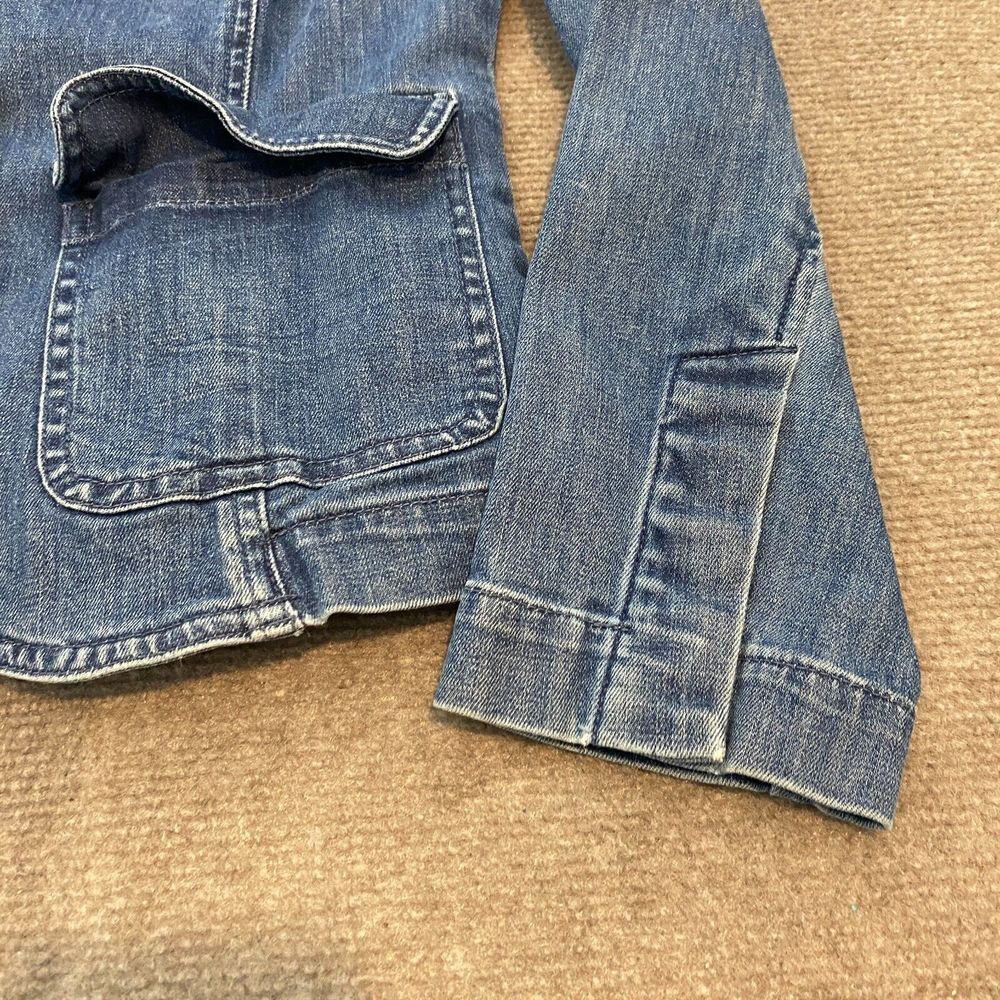 Talbots Jacket Womens‎ 4 Blue Denim Stretch Trucker Flap Pockets Button Front - Picture 4 of 11